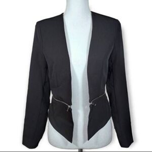 CHOCOLATE U.S.A. BLACK ZIPPER BLAZER SZ.S EUC